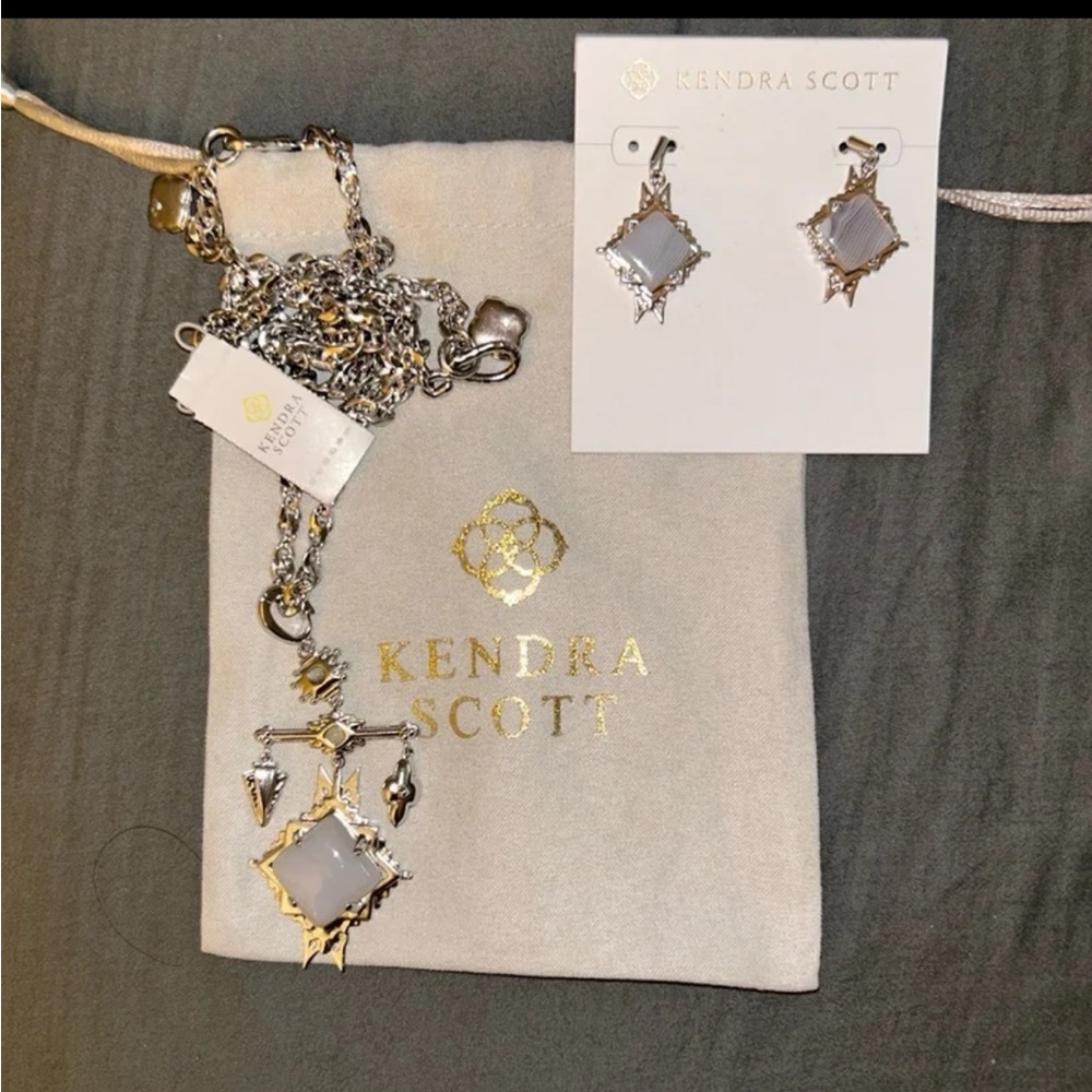 Kendra Scott Cass Long Necklace with Matching Earrings